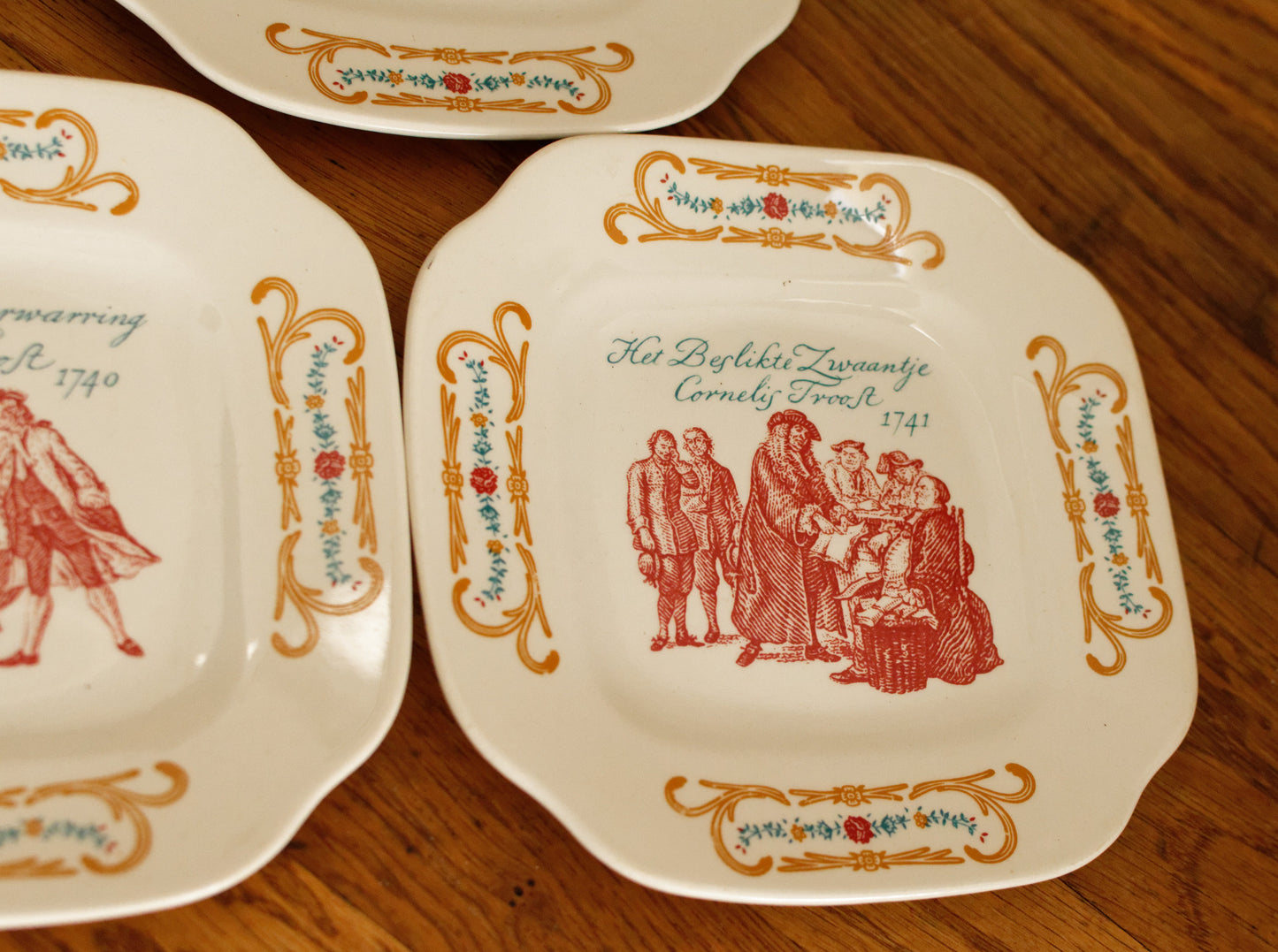 Cornelis Troost LA LOUVIERE Boch Freres (BF) Belgian Vintage Dutch Ironstone Small Square Plate Made in Belgium