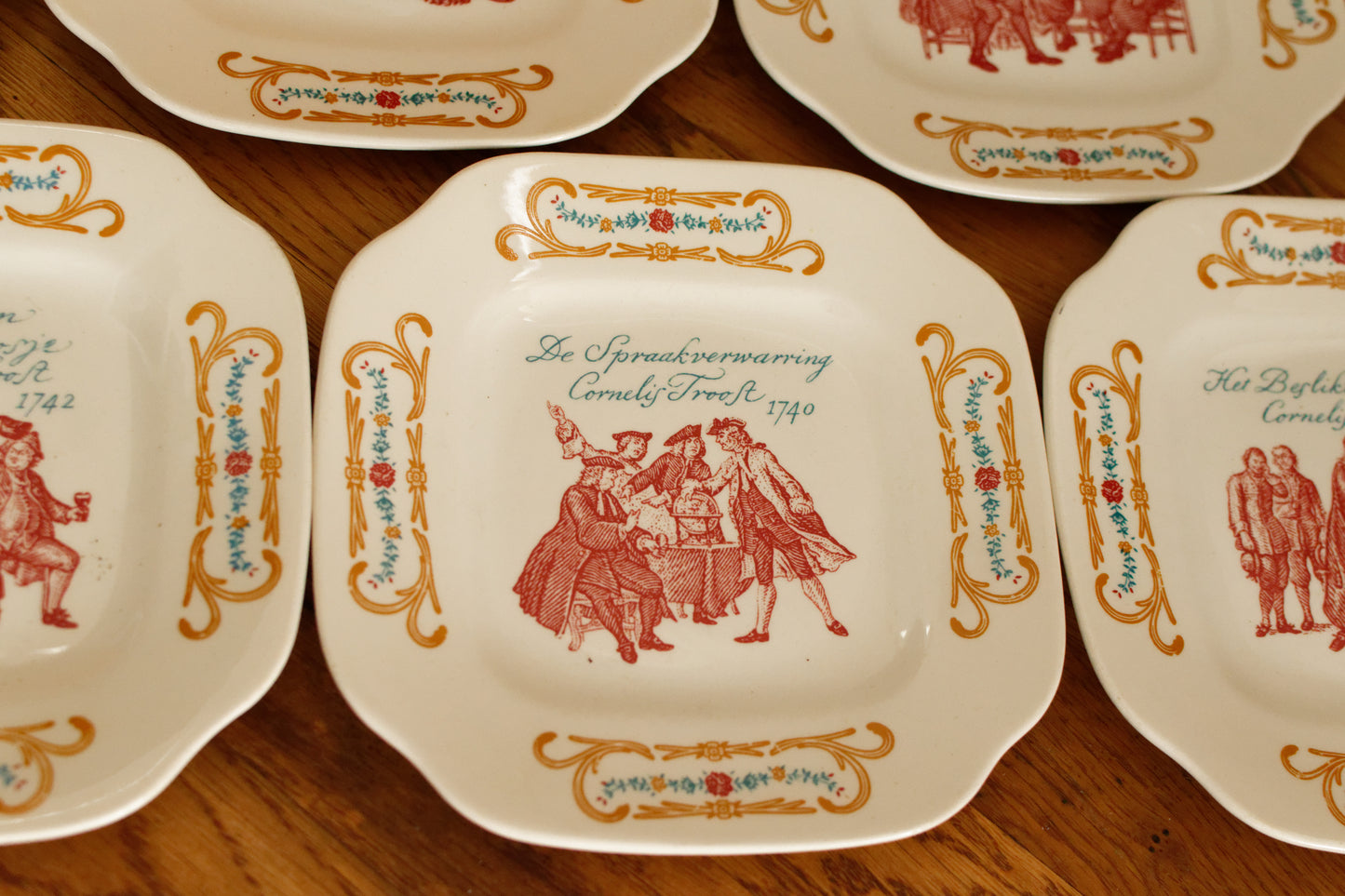 Cornelis Troost LA LOUVIERE Boch Freres (BF) Belgian Vintage Dutch Ironstone Small Square Plate Made in Belgium