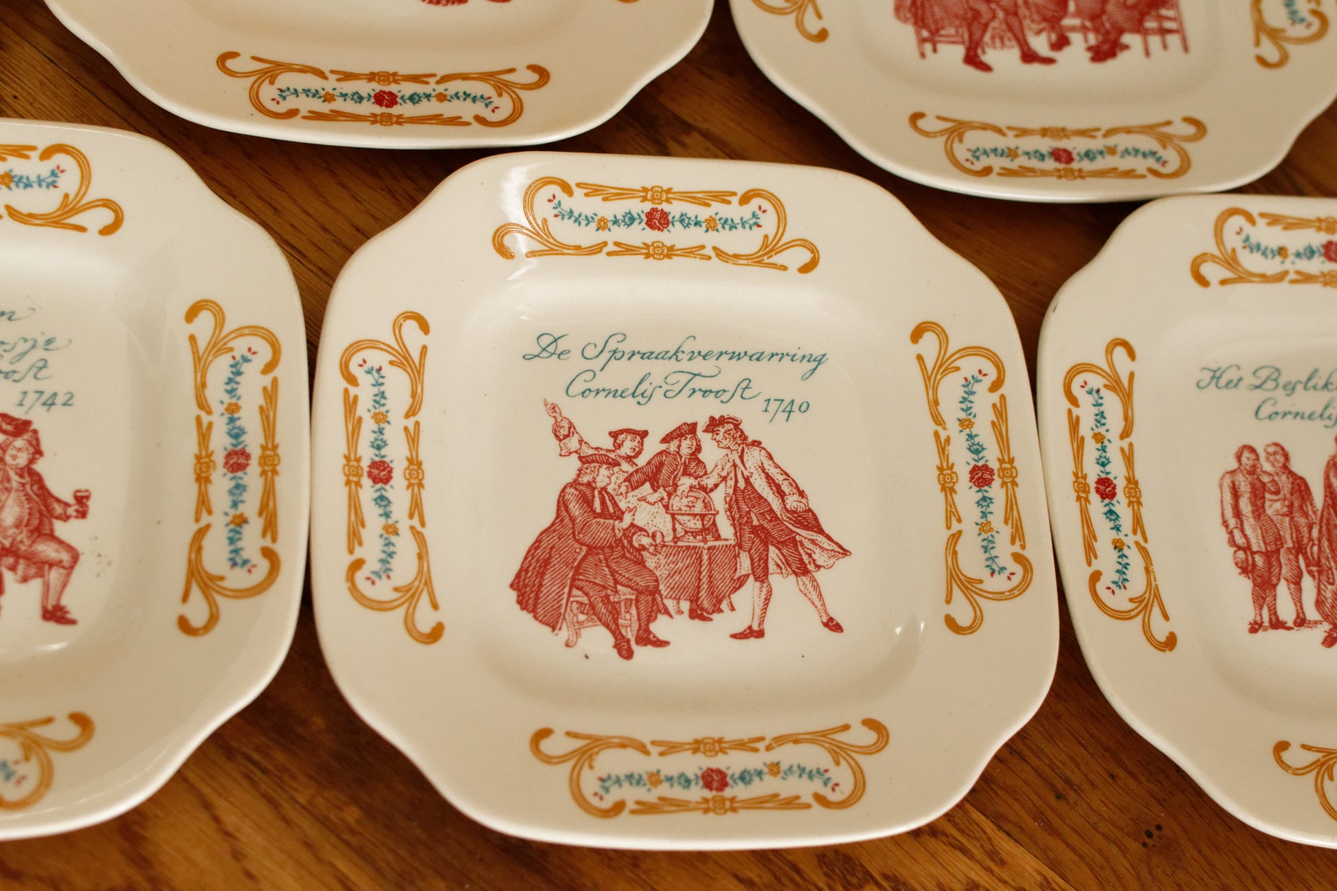 Cornelis Troost LA LOUVIERE Boch Freres (BF) Belgian Vintage Dutch Ironstone Small Square Plate Made in Belgium