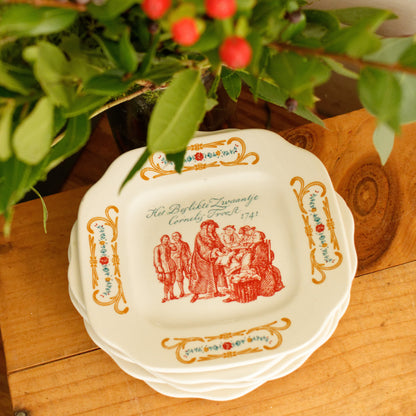 Cornelis Troost LA LOUVIERE Boch Freres (BF) Belgian Vintage Dutch Ironstone Small Square Plate Made in Belgium