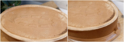 1950s La Bourguignonne French Vintage Oval Foie Gras Lidded Terrine Pot Casserole Stoneware for Pate Made in France