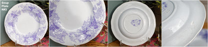 French Antique Ironstone Lavender Transferware Plate BRYONIA Sarreguemines U&C Terre de Fer Faience