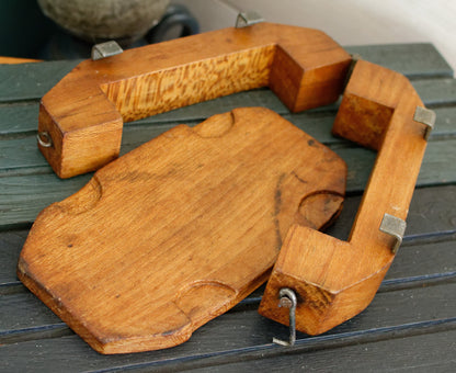 French Vintage Wooden Hand-Carved Butter Mold Moule a Beurre en Bois  Medium Stamp Press Mould Leave Design