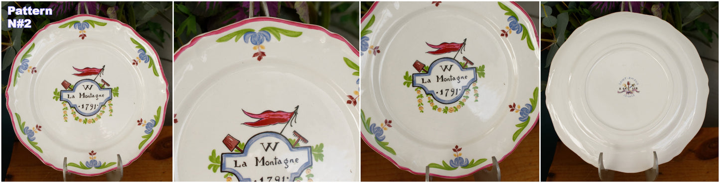 1940s ~ "A Ca Ira 1791" Saint Amand ~ French Vintage Ironstone Salad Plate ~ Revolutionary Constitution Decorative Plate ~ Terre de fer