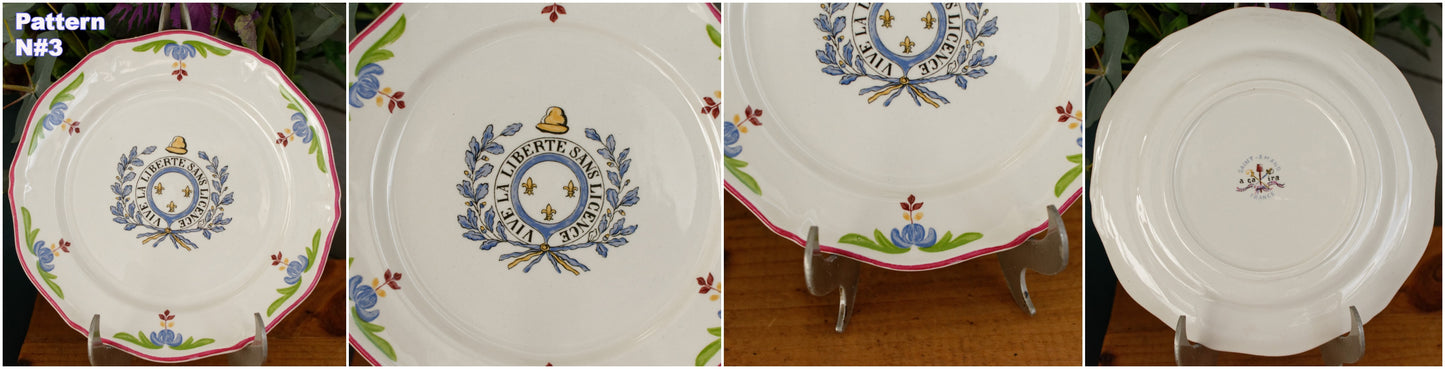 1940s ~ "A Ca Ira 1791" Saint Amand ~ French Vintage Ironstone Salad Plate ~ Revolutionary Constitution Decorative Plate ~ Terre de fer