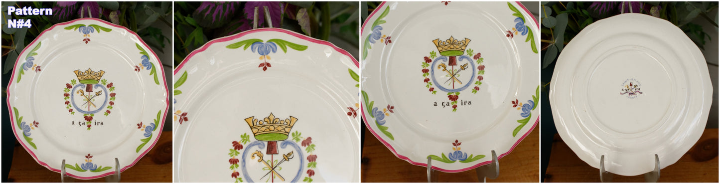 1940s ~ "A Ca Ira 1791" Saint Amand ~ French Vintage Ironstone Salad Plate ~ Revolutionary Constitution Decorative Plate ~ Terre de fer