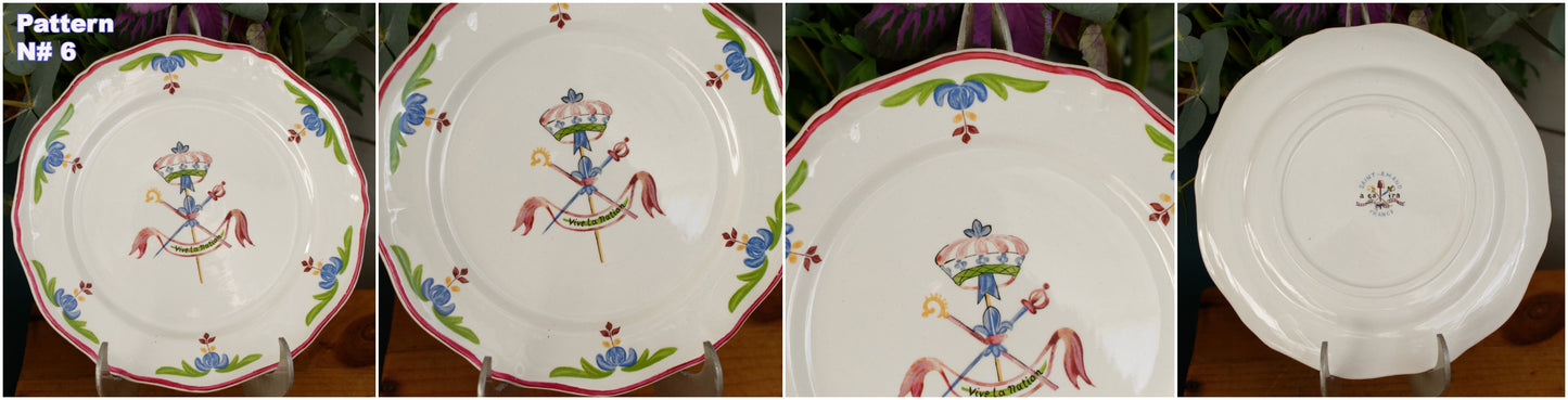 1940s ~ "A Ca Ira 1791" Saint Amand ~ French Vintage Ironstone Salad Plate ~ Revolutionary Constitution Decorative Plate ~ Terre de fer