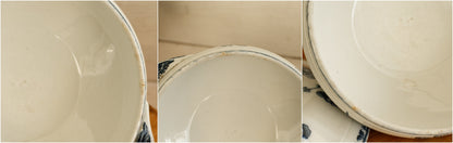 CARMEN Sarreguemines U&C French Antique Ironstone Blue Transferware Small Soup Tureen Soupiere Terre de Fer Faience