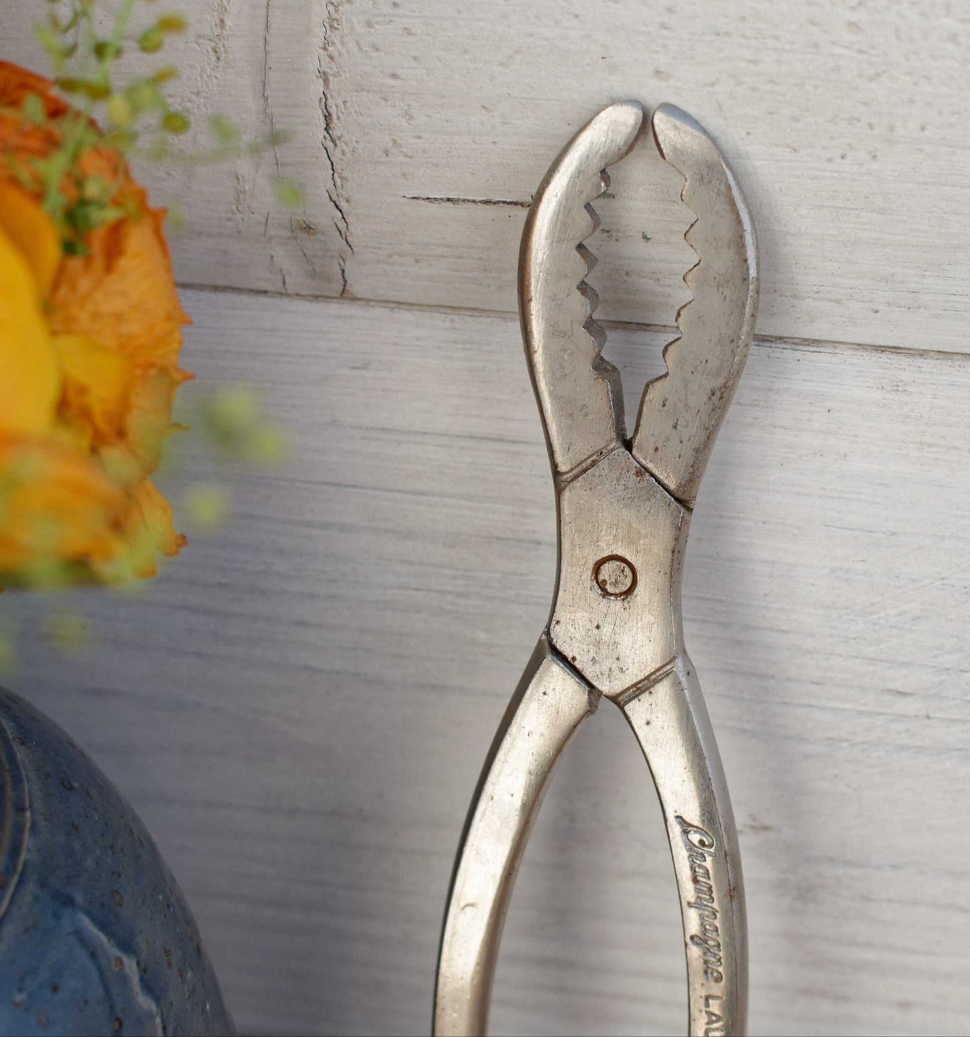 French Vintage CHAMPAGNE Laurent Perrier Cork Pliers Puller Silver Plated Barware Made in France