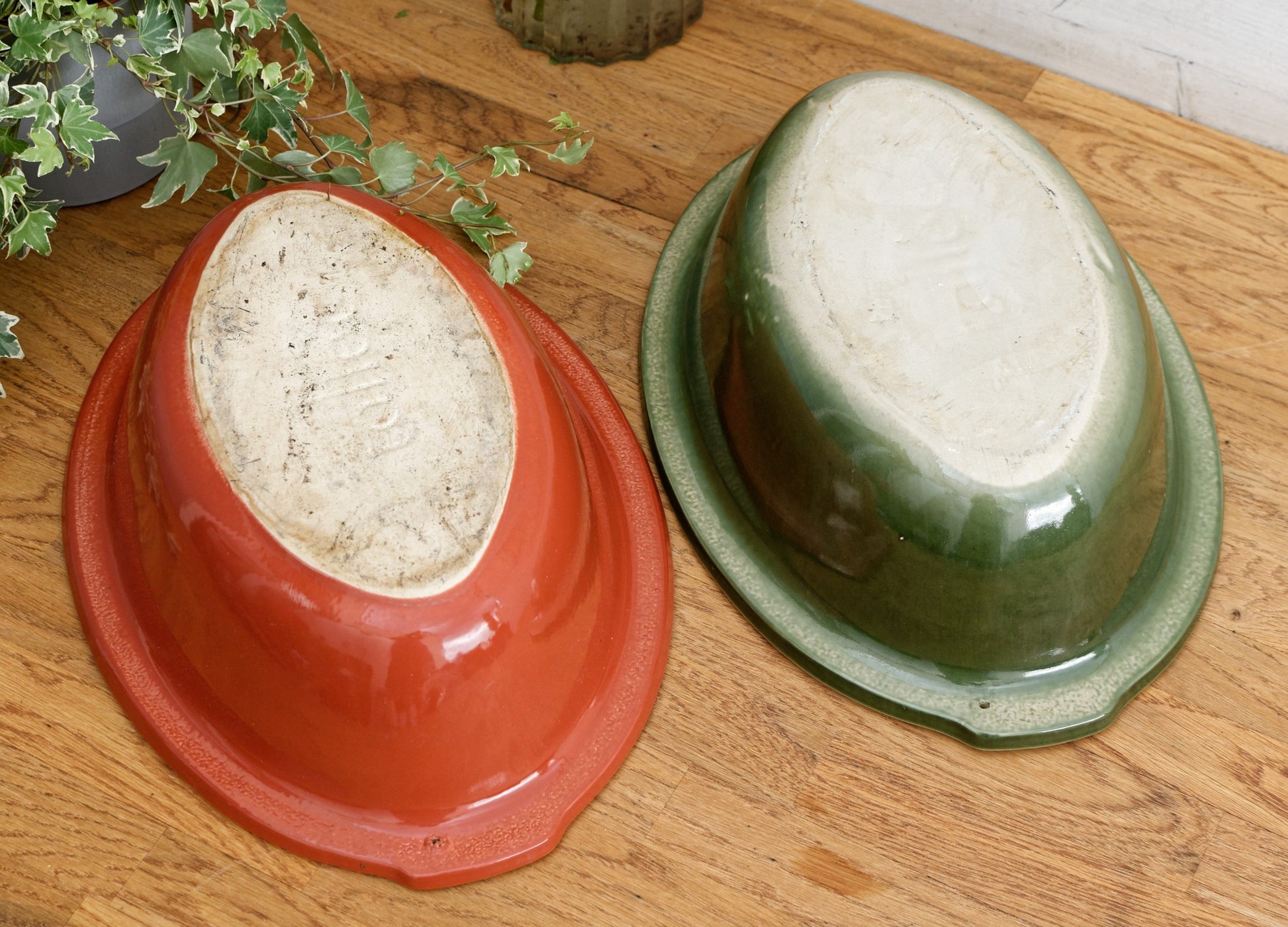 French Vintage "Charcuterie de Porc Fermier/L'Ancienne" Glazed Ceramic Stoneware Oval Casserole Dish Enameled Sandstone Gratin Pan