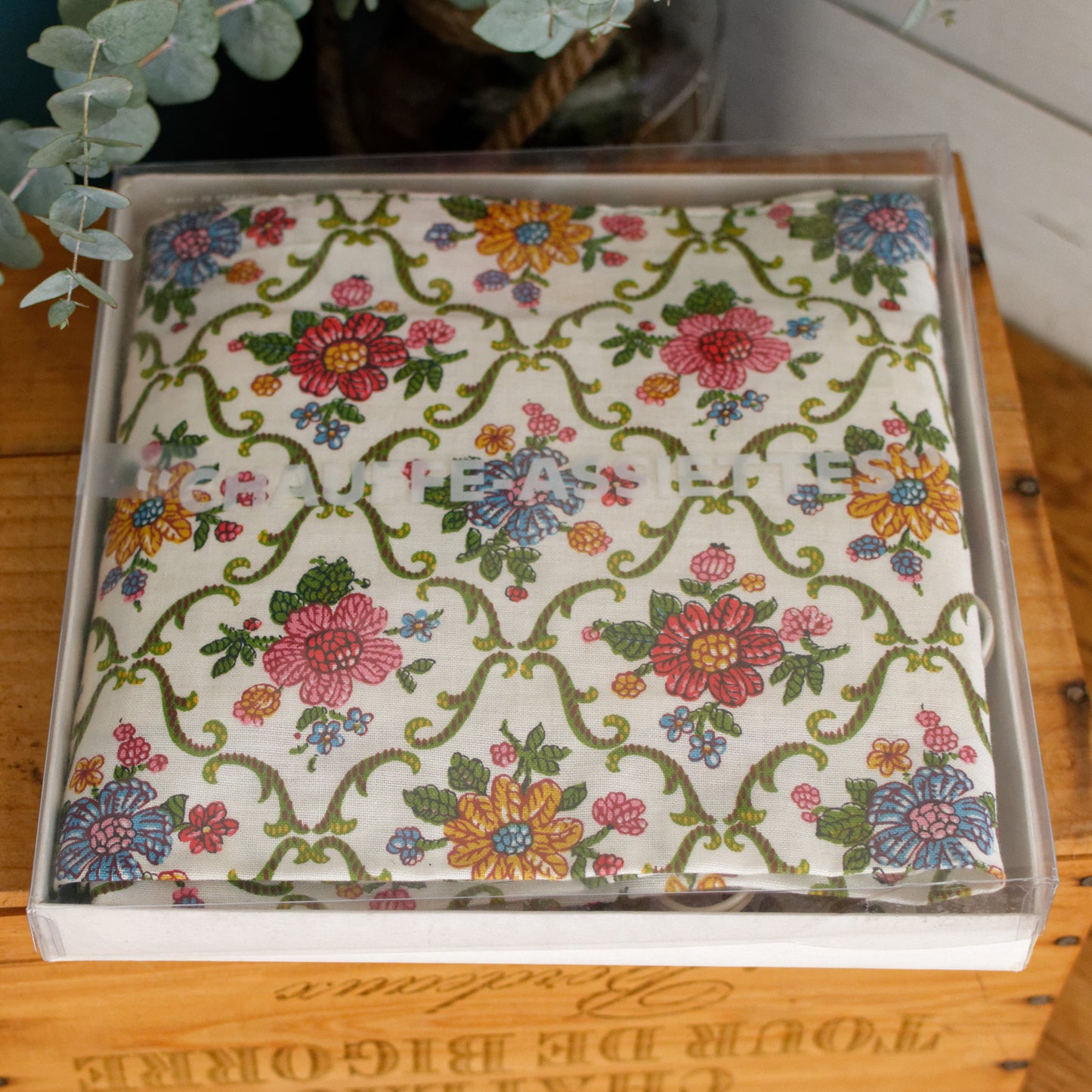 1970s French Vintage Electric 12 Plate Warmer in Fabric "Chauffe Assiettes Plat" Made by AMPLELEC 100% cotton 68550 Amplepuis