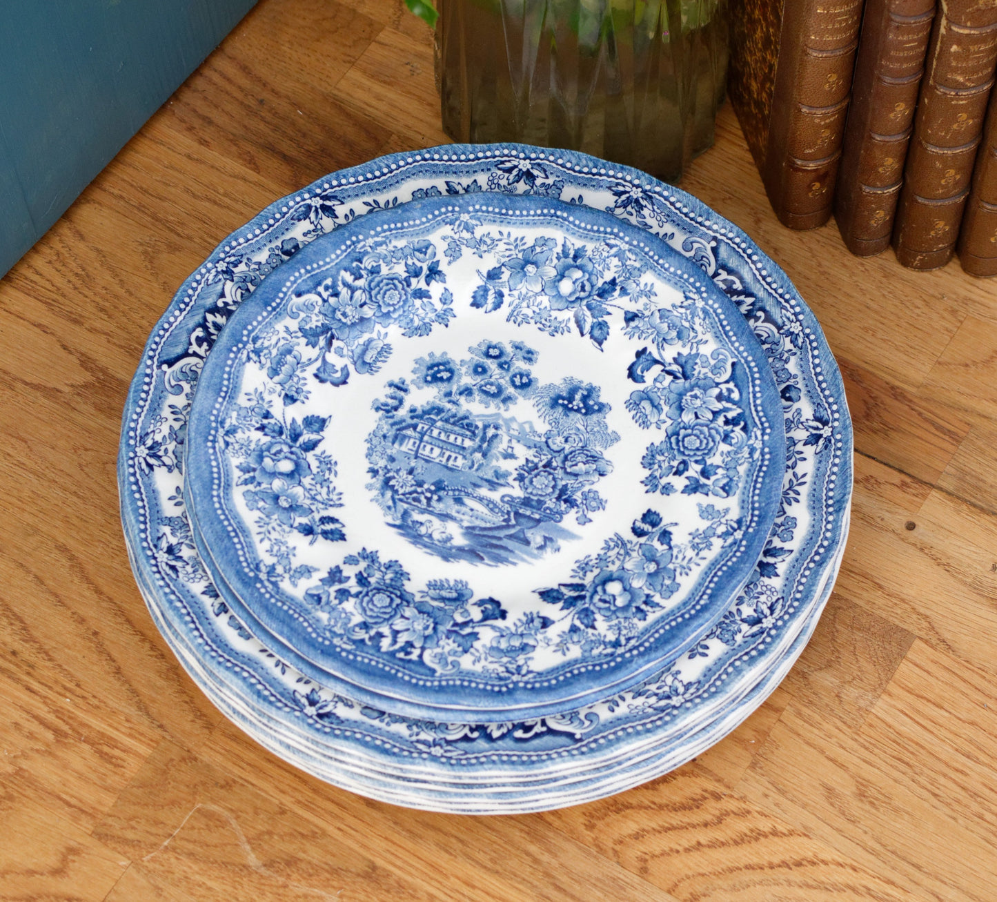 Churchill The Georgian Collection English Vintage Ironstone Blue Transferware Collectible Porcelain Fine China Blue Plate Made in England