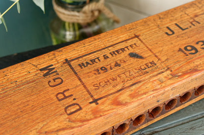 German Antique Collectible Wooden 20 Cigar Mold Press.  Hart & Hertel No. 19749 Schwetzingen Hei Mannheim JH.L. "DRGM" (Deutsches Reiches Gebrauchs Musterschutz) 