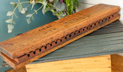 German Antique Collectible Wooden 20 Cigar Mold Press.  Hart & Hertel No. 19749 Schwetzingen Hei Mannheim JH.L. "DRGM" (Deutsches Reiches Gebrauchs Musterschutz) 