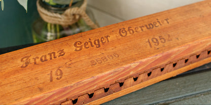 1952 German Antique Collectible Wooden 20 Cigar Mold Press Franz Geiger Oberweier 19 Patent No. 35806 Hier õffnen und Schliessen Tobacco Mold Pressoir Moule a Cigare en Bois