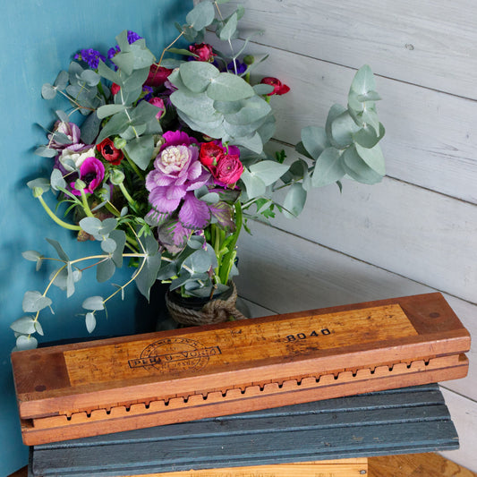 1950s Antique Dutch Collectible Wooden 20 Cigar Mold Press L. Bezemer et ZN N.V. MED. OCTR001 Perlu-Vorm Patent No. 77385 Helmond Holland 8040 Tobacco Mold Pressoir Moule a Cigare en bois