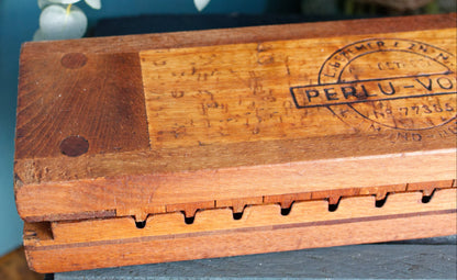 1950s Antique Dutch Collectible Wooden 20 Cigar Mold Press L. Bezemer et ZN N.V. MED. OCTR001 Perlu-Vorm Patent No. 77385 Helmond Holland 8040 Tobacco Mold Pressoir Moule a Cigare en bois