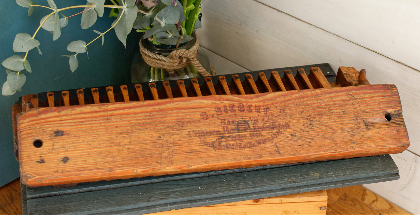 1865 German Antique Collectible Wooden 20 Cigar Mold Press G.Siebert 1865 Wien Germany Tobacco Mold Pressoir Moule a Cigare en Bois