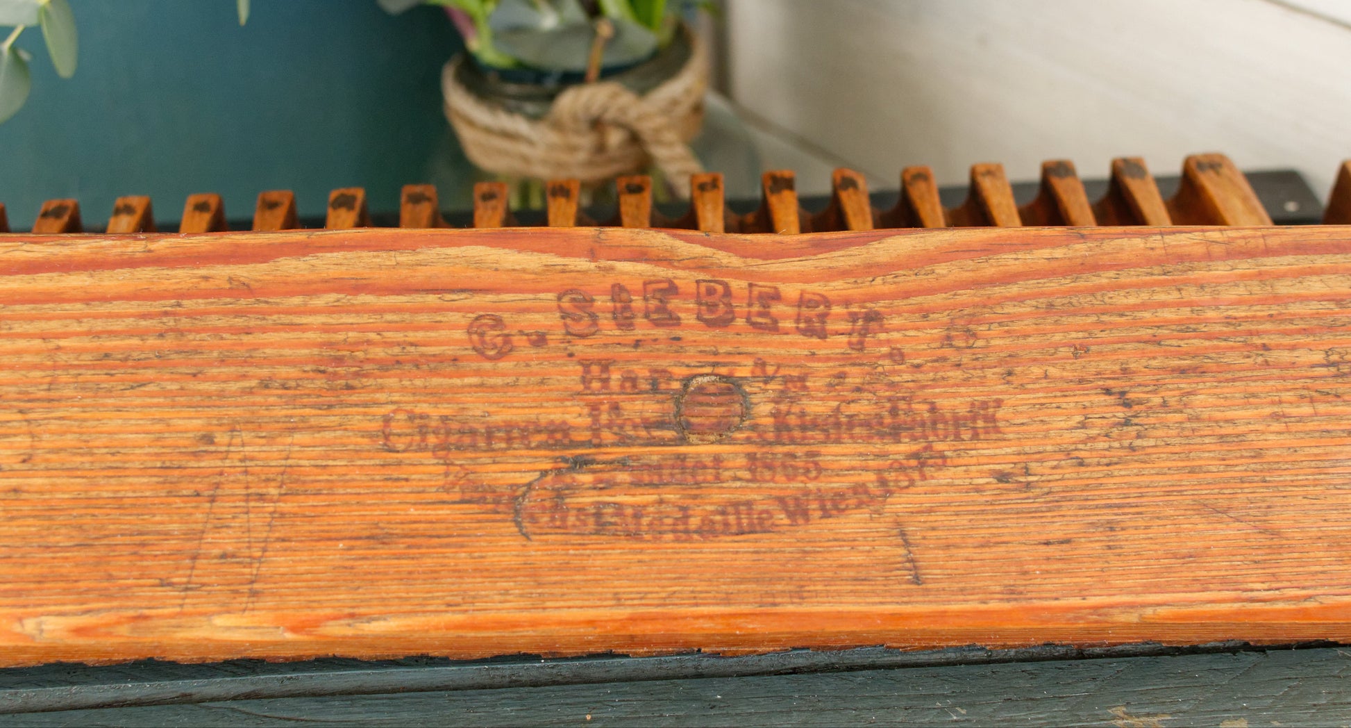 1865 German Antique Collectible Wooden 20 Cigar Mold Press G.Siebert 1865 Wien Germany Tobacco Mold Pressoir Moule a Cigare en Bois