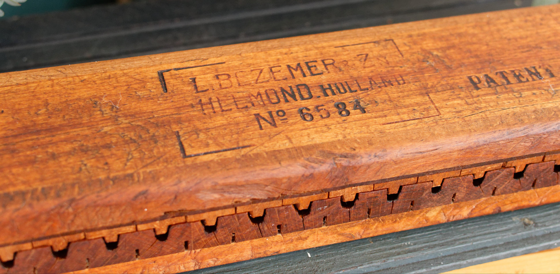 Antique Dutch Collectible Wooden 20 Cigar Mold Press  L. Bezemer et ZN No. 6584 Helmond Holland Tobacco Mold Pressoir Moule a Cigare en bois
