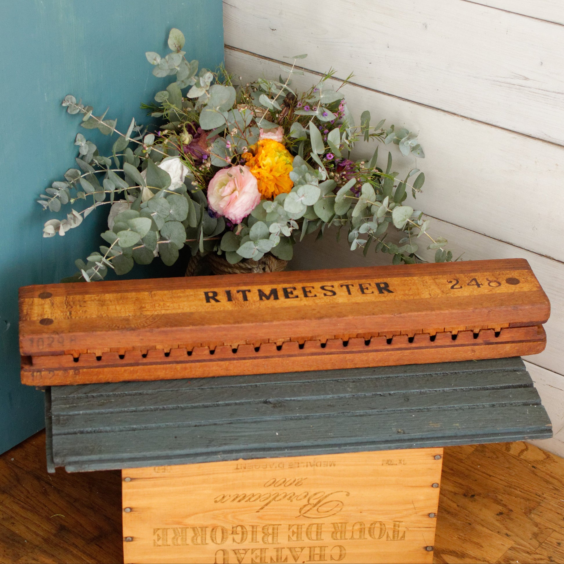 Vintage Dutch Collectible Wooden 20 Cigar Mold Press  RITMEESTER 27365 Perlu-Vorm 248 Tobacco Mold Pressoir Moule a Cigare en bois