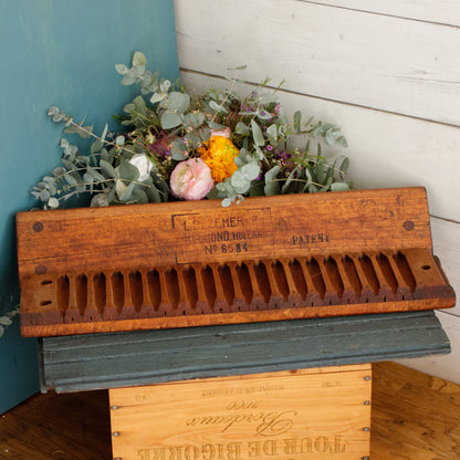 Antique Dutch Collectible Wooden 20 Cigar Mold Press  L. Bezemer et ZN No. 6584 Helmond Holland Tobacco Mold Pressoir Moule a Cigare en bois