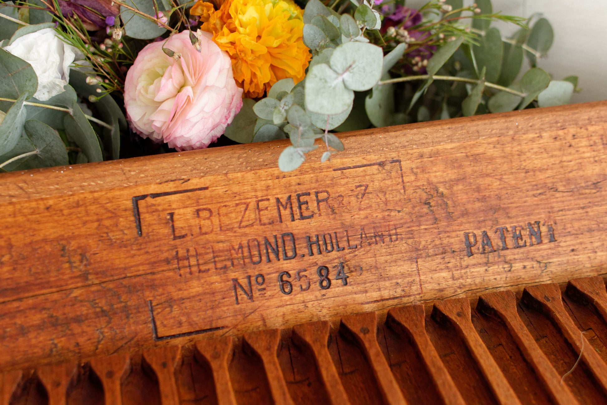 Antique Dutch Collectible Wooden 20 Cigar Mold Press  L. Bezemer et ZN No. 6584 Helmond Holland Tobacco Mold Pressoir Moule a Cigare en bois