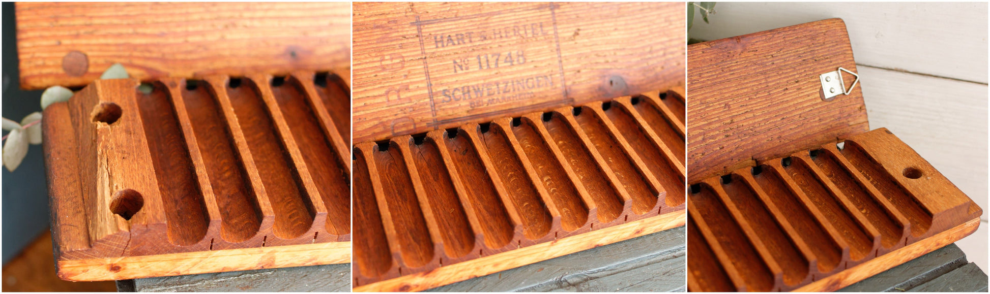 German Vintage Collectible Wooden 20 Cigar Mold Press DRGM Hart & Hertel No.11748 Schwetzingen BEI Mannheim Tobacco Mold