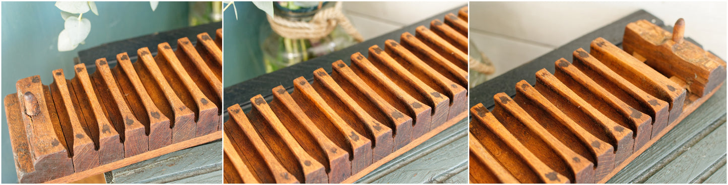 1865 ~ German Antique Collectible Wooden 20 Cigar Mold Press ~ G.Siebert 1865 Wien Germany~ Tobacco Mold "Pressoir Moule a Cigare en Bois"