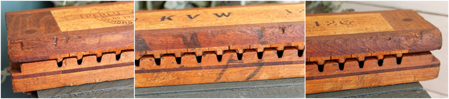 Vintage Dutch Collectible Wooden 20 Cigar Mold Press L. Bezemer et ZN N.V. MED. OCTR001 Perlu-Vorm Patent No. 77365 Helmond Holland KVW126 Tobacco Mold Pressoir Moule a Cigare en bois