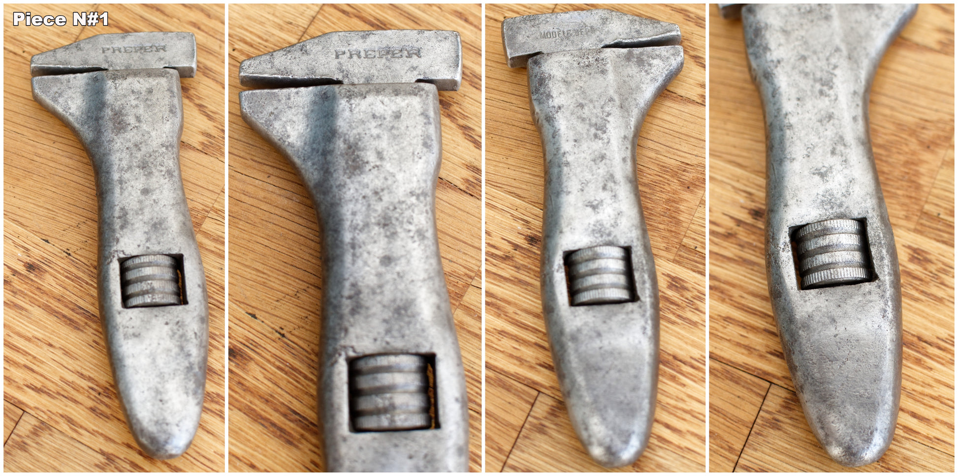 French Antique Mini Adjustable Wrench Spanner PREFER BULLDOG Vintage Forged Steel Clé a Molette Farmhouse Manual Tool