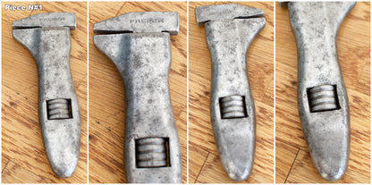 French Antique Mini Adjustable Wrench Spanner PREFER BULLDOG Vintage Forged Steel Clé a Molette Farmhouse Manual Tool