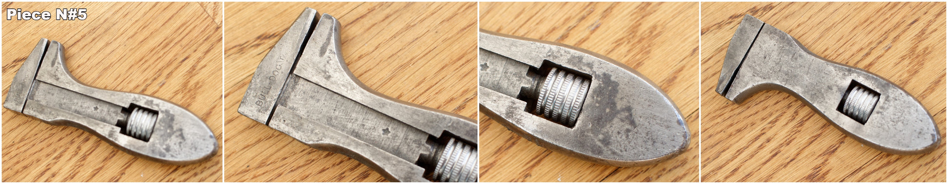French Antique Mini Adjustable Wrench Spanner PREFER BULLDOG Vintage Forged Steel Clé a Molette Farmhouse Manual Tool