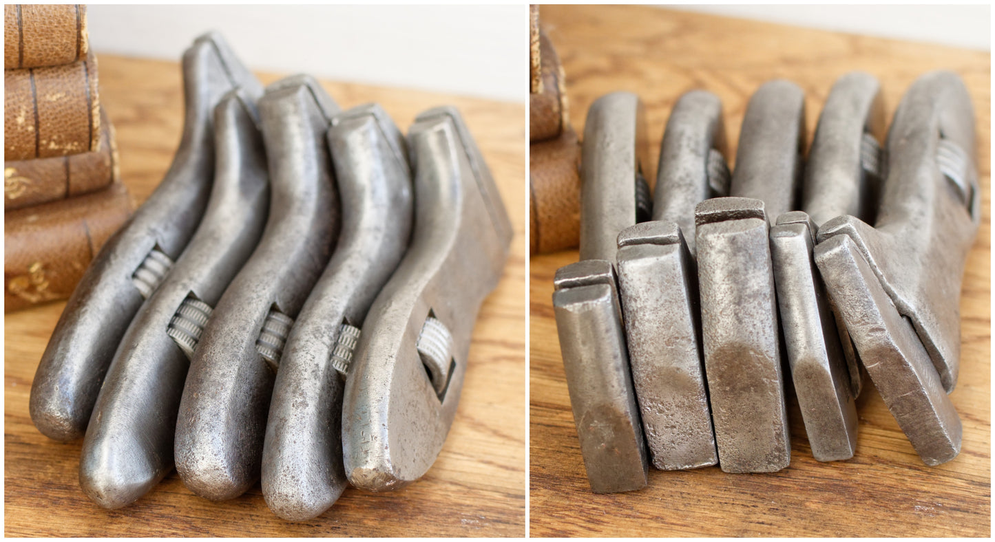 French Antique Mini Adjustable Wrench Spanner PREFER BULLDOG Vintage Forged Steel Clé a Molette Farmhouse Manual Tool