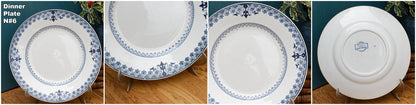 Dahomey Sarreguemines U&C French Antique Ironstone Blue transferware Dinner Plate Terre de Fer Faience