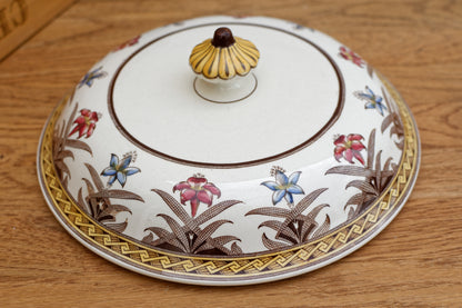 DERBY Motif Sarreguemines U&C French Antique Ironstone Polychrome Small Plate Terre de Fer en FAIENCE