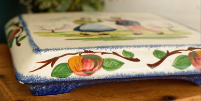 French Antique Ironstone TRIVET Pot Plate Dessous de Plat DESVRES France Terre de Fer Faience