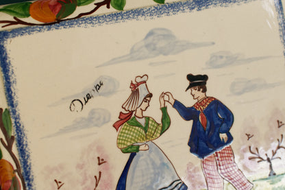 French Antique Ironstone TRIVET Pot Plate Dessous de Plat DESVRES France Terre de Fer Faience