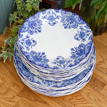 Belgian Antique Ironstone DORDRECHT Motif Boch Freres Keramis (BFK) Blue Transferware Plate Terre de Fer en Faience