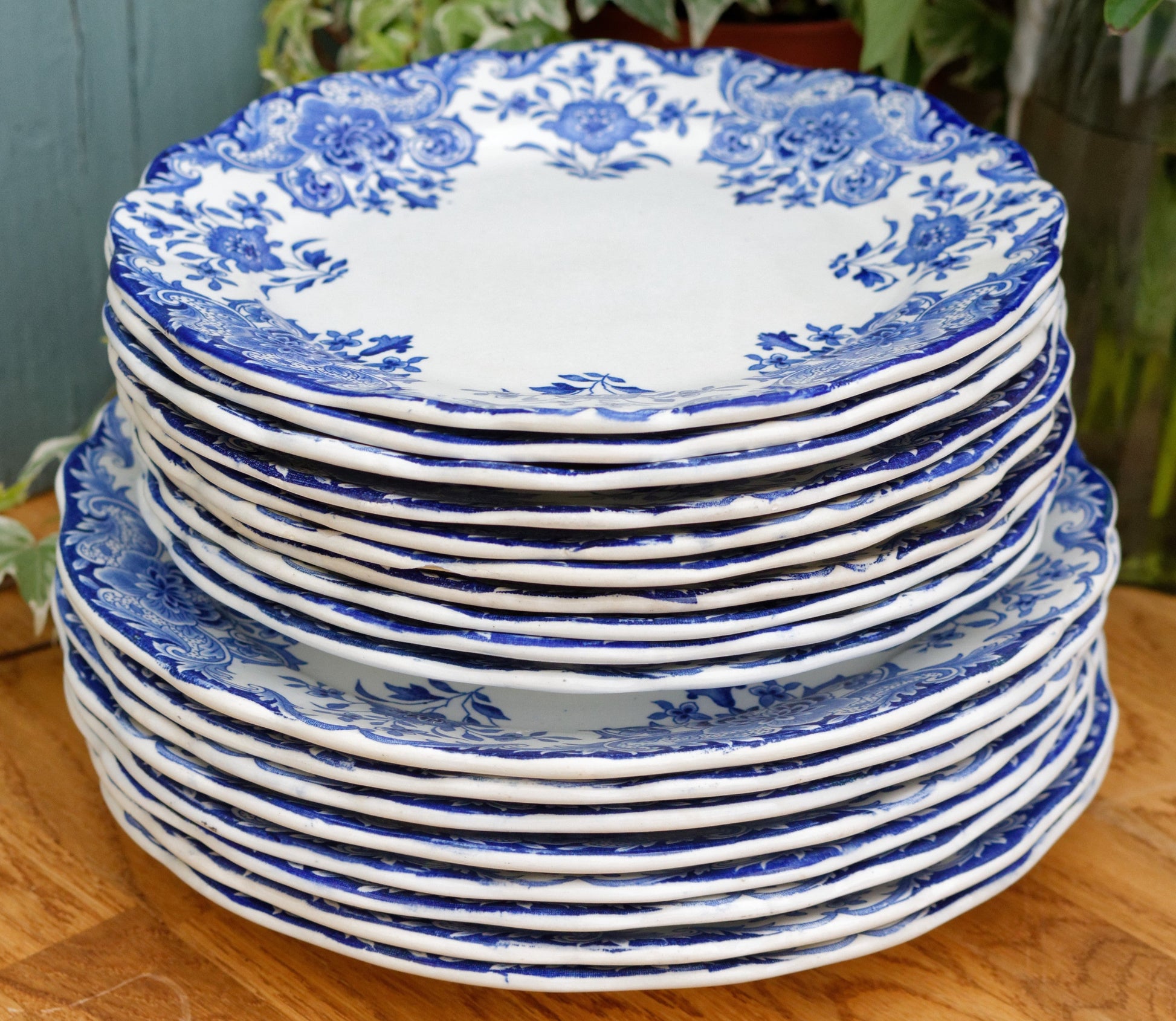 Belgian Antique Ironstone DORDRECHT Motif Boch Freres Keramis (BFK) Blue Transferware Plate Terre de Fer en Faience