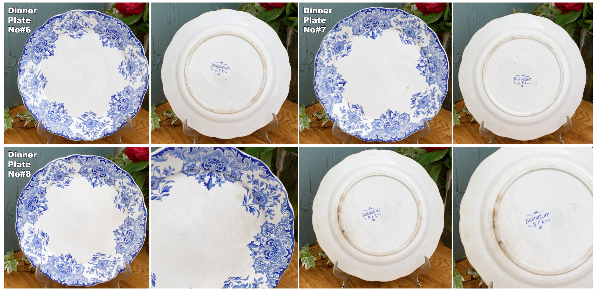 Belgian Antique Ironstone DORDRECHT Motif Boch Freres Keramis (BFK) Blue Transferware Plate Terre de Fer en Faience