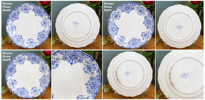 Belgian Antique Ironstone DORDRECHT Motif Boch Freres Keramis (BFK) Blue Transferware Plate Terre de Fer en Faience