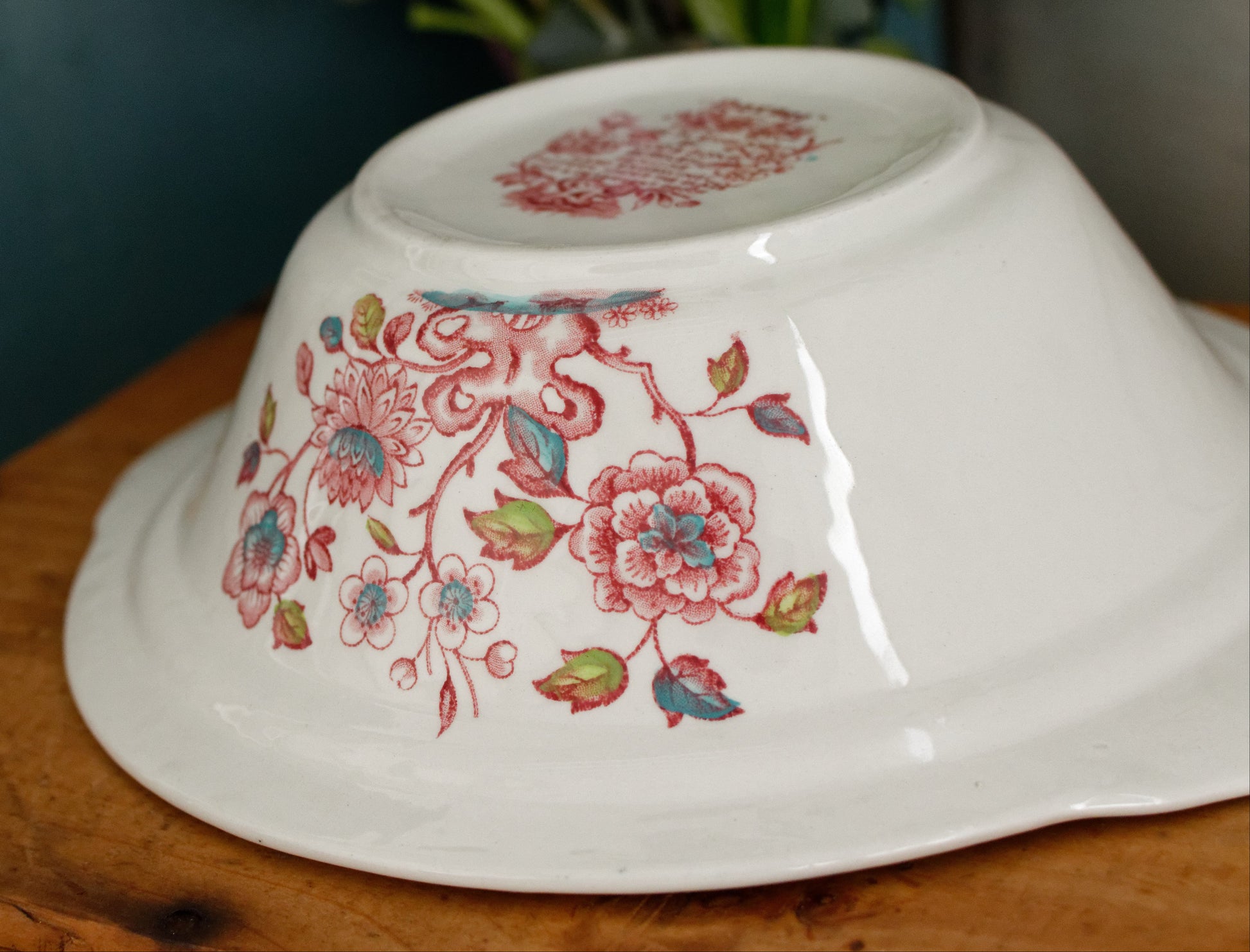 DORSET Woods & Sons Burslem English Vintage Ironstone Polychrome Covered Serving Tureen Fine China
