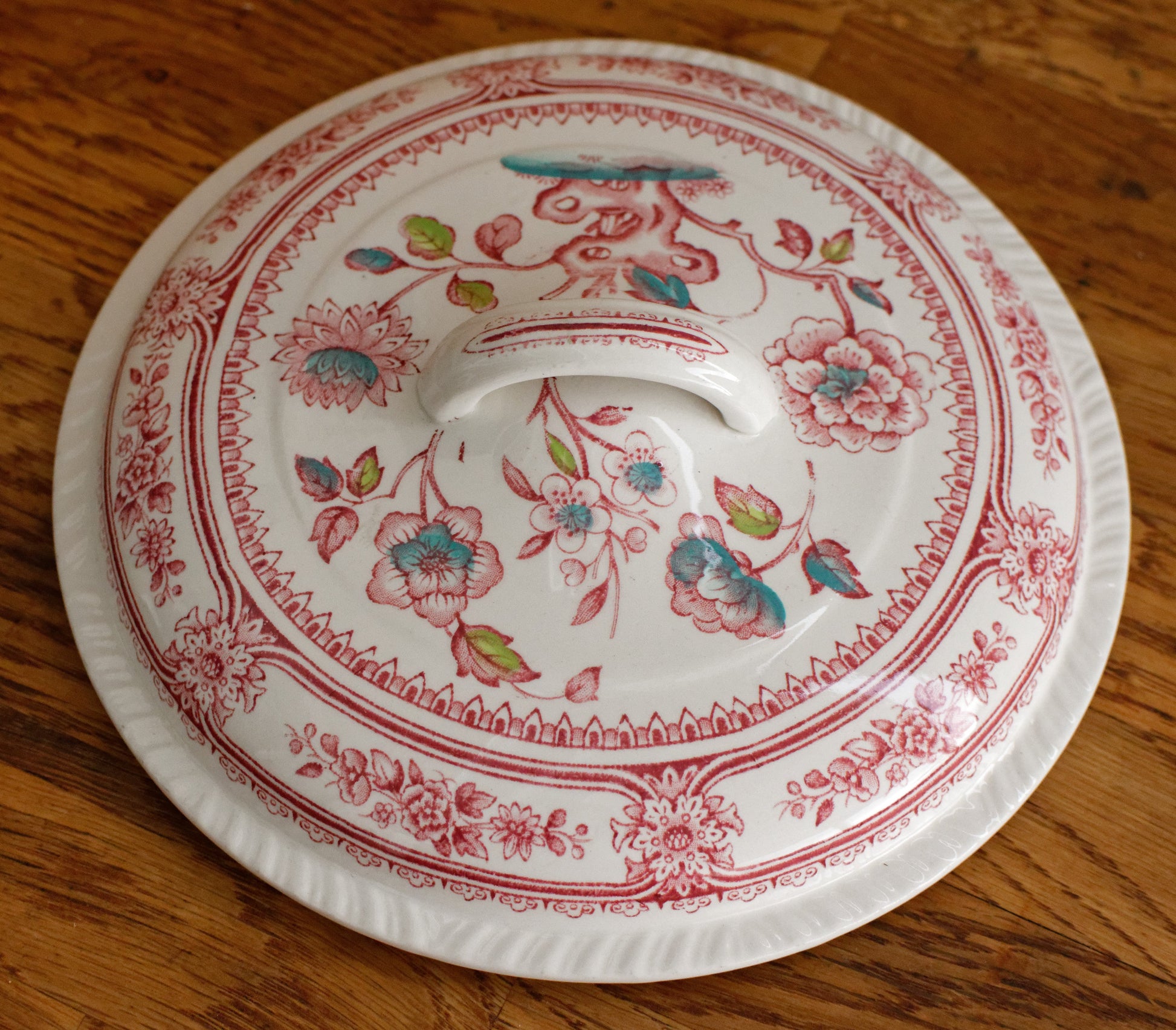 DORSET Woods & Sons Burslem English Vintage Ironstone Polychrome Covered Serving Tureen Fine China