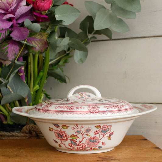 DORSET Woods & Sons Burslem English Vintage Ironstone Polychrome Covered Serving Tureen Fine China