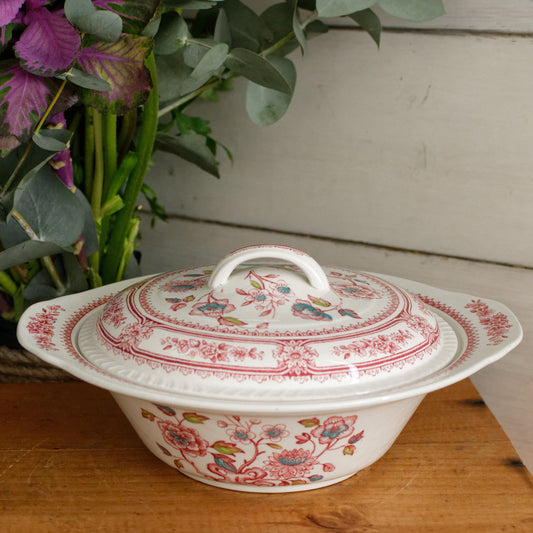 DORSET Woods & Sons Burslem English Vintage Ironstone Polychrome Covered Serving Tureen Fine China