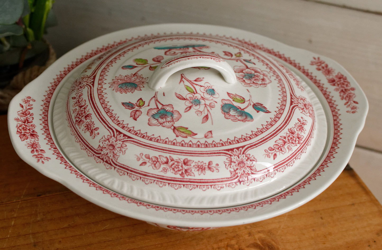 DORSET Woods & Sons Burslem English Vintage Ironstone Polychrome Covered Serving Tureen Fine China