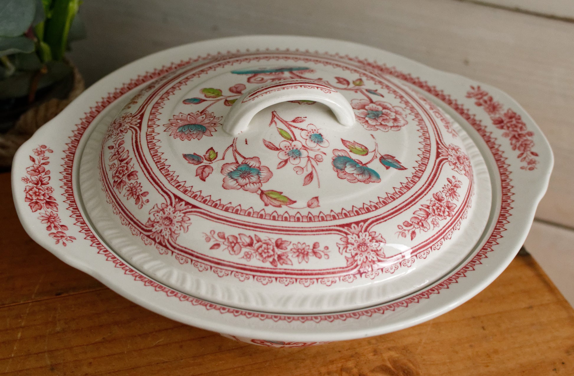 DORSET Woods & Sons Burslem English Vintage Ironstone Polychrome Covered Serving Tureen Fine China