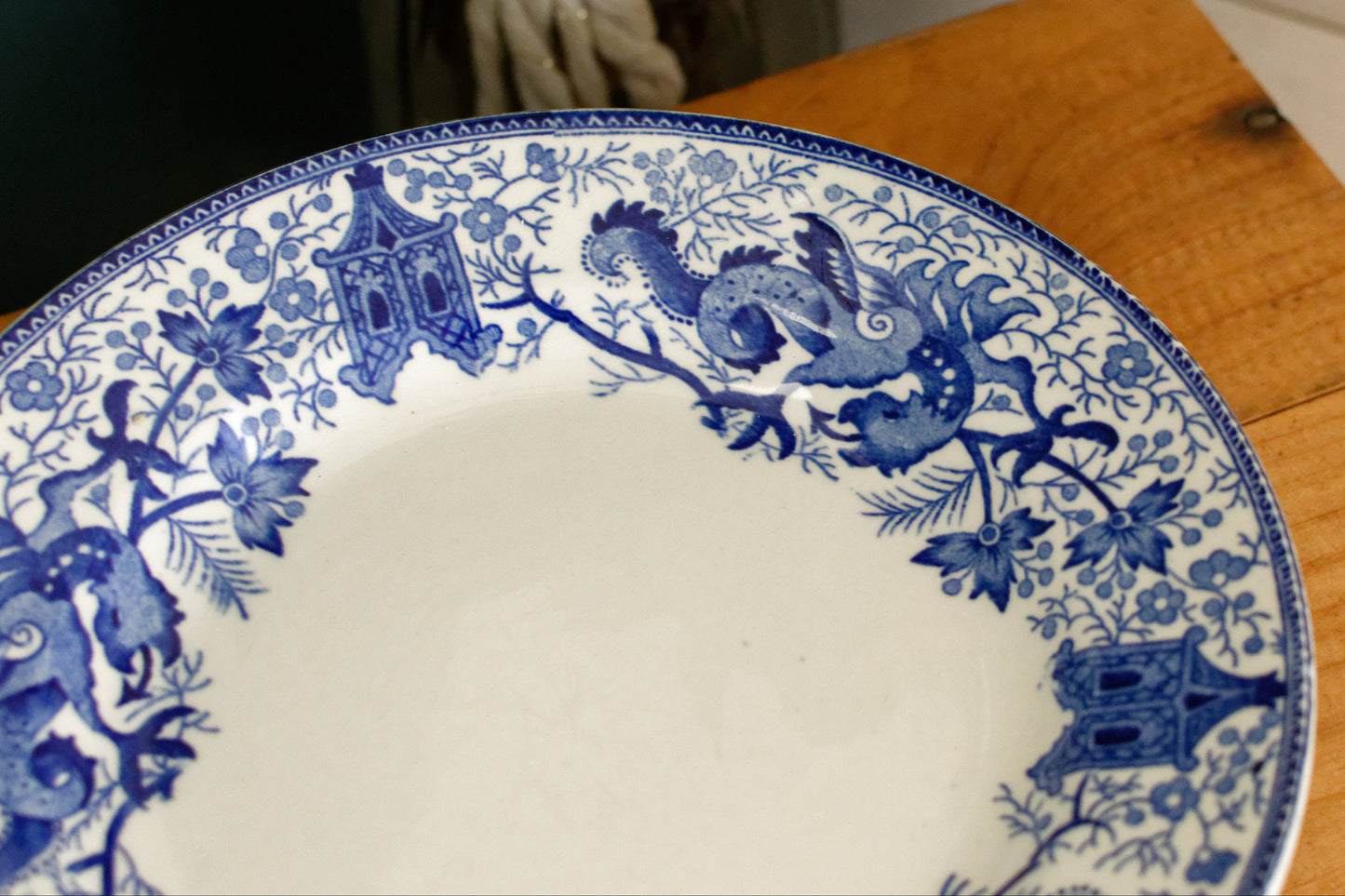 1950s ~ DRAGON LA LOUVIERE Boch Freres (BF) ~ Belgian Antique Ironstone DELFT Blue Transferware Small Plate ~ Terre de Fer en Faience
