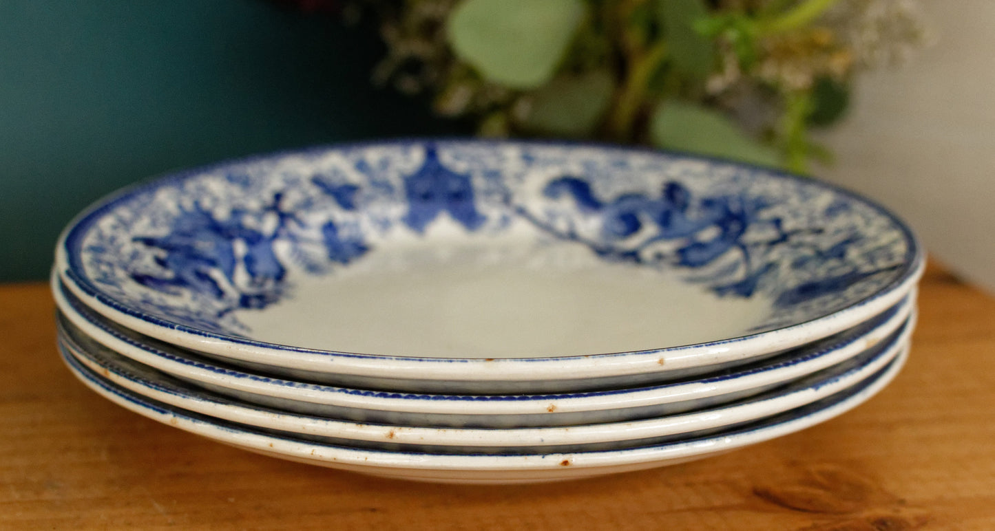 1950s ~ DRAGON LA LOUVIERE Boch Freres (BF) ~ Belgian Antique Ironstone DELFT Blue Transferware Small Plate ~ Terre de Fer en Faience